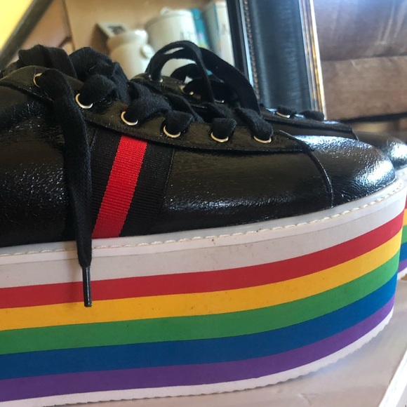 Rainbow Pride Platform Sneakers Performance Dance - Picture 6 of 8